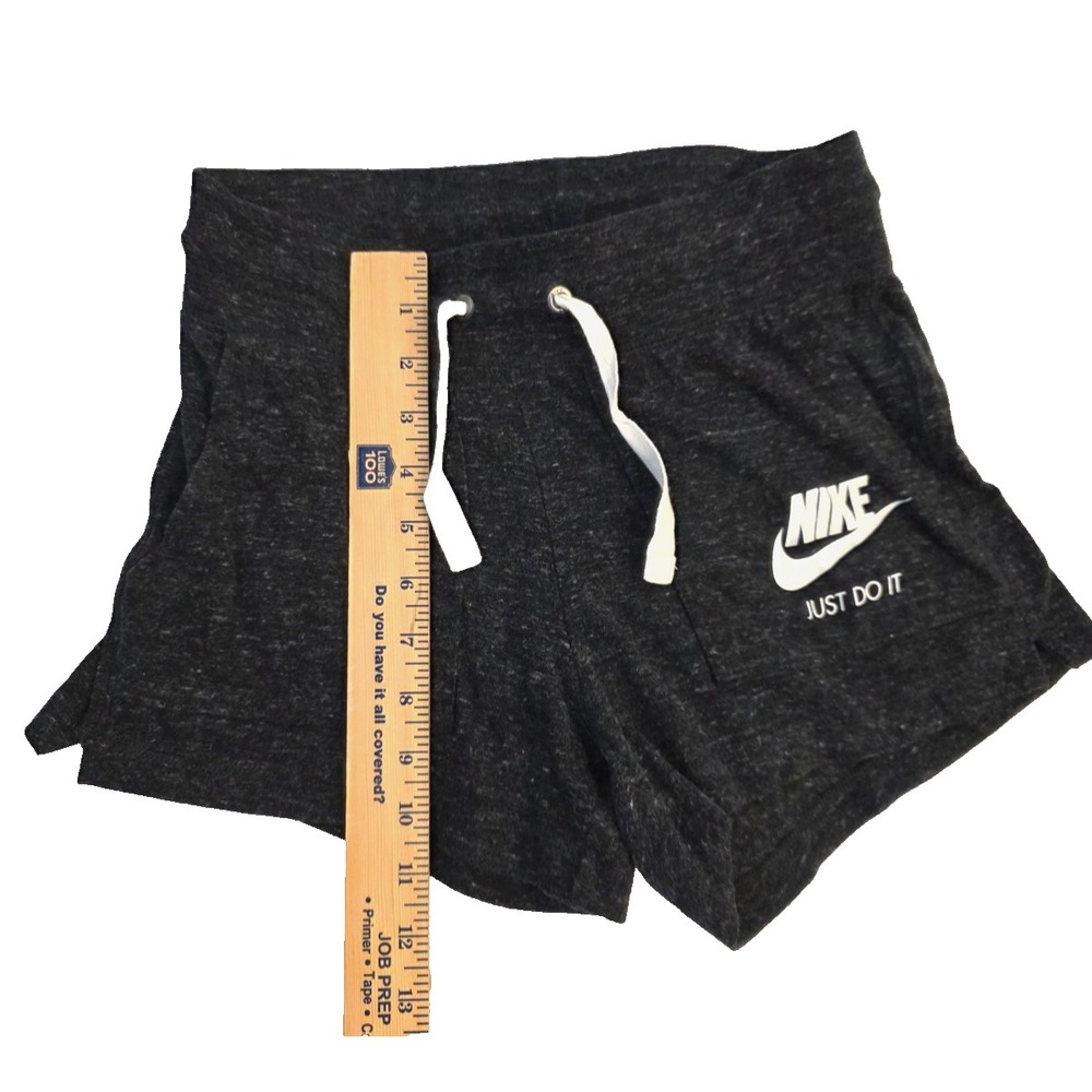 Nike Women Lounge Shorts XS Charcoal Heather Fleece Casual Drawstring Cozy Soft - Picture 2 of 7